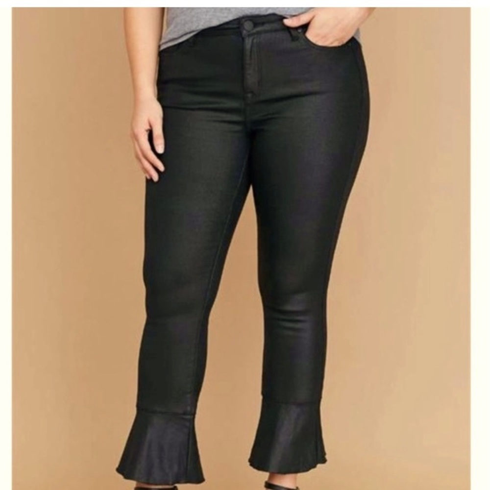 NWT Lane Bryant Mid Rise Super Stretch Skinny Coated Jeans